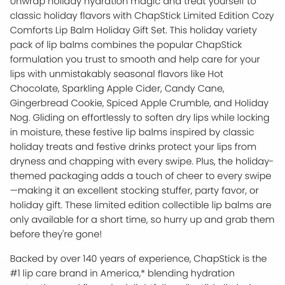 Cozy Comforts Lip Balm Set of 4